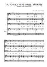 Téléchargez l'arrangement de la partition de Buvons, chers amis, buvons en PDF pour trois voix mixtes et piano