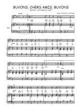 Téléchargez l'arrangement de la partition de Jean-Baptiste-Lully-Buvons-chers-amis-buvons en PDF pour Chant et piano