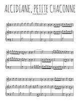 Téléchargez l'arrangement de la partition de jean-baptiste-lully-alcidiane-petite-chaconne en PDF pour Chant et piano