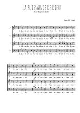 Téléchargez l'arrangement de la partition de Jean-Baptiste-Lully-La-puissance-de-Dieu en PDF à quatre voix