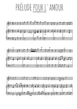 Téléchargez la partition de Prélude pour l'amour en PDF pour Mélodie et piano