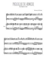 Téléchargez la partition de Prologue de Armide en PDF pour 2 voix égales et piano