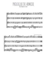 Téléchargez l'arrangement de la partition de Prologue de Armide en PDF à quatre voix SATB