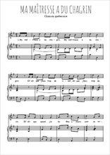 Téléchargez l'arrangement de la partition de quebec-ma-maitresse-a-du-chagrin en PDF pour Chant et piano