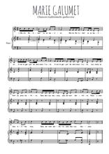 Téléchargez l'arrangement de la partition de Traditionnel-Marie-Galumet en PDF pour Chant et piano