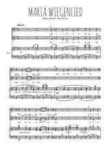 Téléchargez la partition de Mariä Wiegenlied en PDF pour 2 voix égales et piano