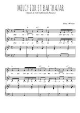 Téléchargez l'arrangement de la partition de Melchior et Balthazar en PDF pour deux voix égales et piano