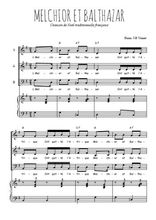 Téléchargez l'arrangement de la partition de Melchior et Balthazar en PDF pour trois voix mixtes et piano
