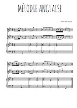 Téléchargez l'arrangement de la partition de Mélodie anglaise en PDF pour deux voix égales et piano
