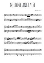 Téléchargez l'arrangement de la partition de melodie-anglaise en PDF à deux voix
