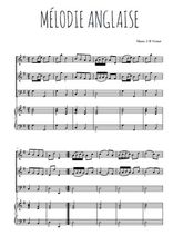 Téléchargez l'arrangement de la partition de Mélodie anglaise en PDF pour trois voix mixtes et piano