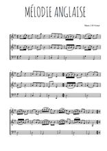 Téléchargez l'arrangement de la partition de Mélodie anglaise en PDF à trois voix