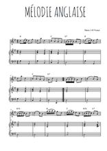 Téléchargez la partition de Mélodie anglaise en PDF pour Chant et piano