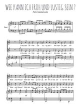 Téléchargez l'arrangement de la partition de Wie kann ich froh und lustig sein en PDF pour deux voix égales et piano