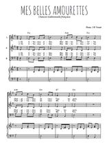 Téléchargez l'arrangement de la partition de Mes belles amourettes en PDF pour trois voix mixtes et piano