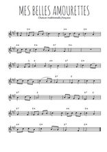Téléchargez l'arrangement de la partition en Sib de la musique Mes belles amourettes en PDF