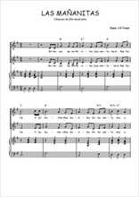 Téléchargez l'arrangement de la partition de Las mañanitas en PDF pour deux voix égales et piano