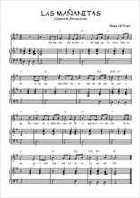 Téléchargez l'arrangement de la partition de Traditionnel-Las-mananitas en PDF pour Chant et piano