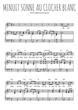 Téléchargez l'arrangement de la partition de Traditionnel-Minuit-sonne-au-clocher-blanc en PDF pour Chant et piano