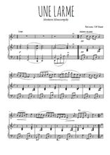 Téléchargez la partition de Une larme en PDF pour Chant et piano