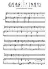Téléchargez l'arrangement de la partition de normandie-mon-mari-etait-malade en PDF pour Chant et piano