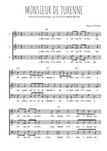 Téléchargez l'arrangement de la partition de Leon-Duringer-Jean-Baptiste-Lully-Monsieur-de-Turenne en PDF à trois voix