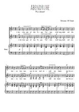 Téléchargez la partition de Abendruhe en PDF pour 2 voix égales et piano