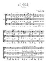 Téléchargez l'arrangement de la partition de mozart-abendruhe-chorale en PDF pour trois voix de femmes