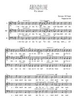 Téléchargez l'arrangement de la partition de mozart-abendruhe-chorale en PDF pour trois voix d'hommes