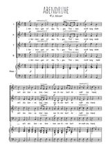 Téléchargez l'arrangement de la partition de Abendruhe en PDF pour 4 voix mixtes et piano