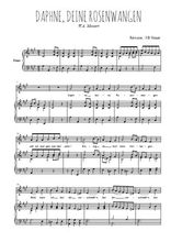 Téléchargez l'arrangement de la partition de mozart-daphne-deine-rosenwangen en PDF pour Chant et piano