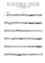 Téléchargez l'arrangement de la partition pour sax en Mib de la musique Der Vogelfänger - Papageno en PDF