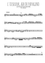 Téléchargez la partition en Sib de la musique mozart-la-flute-enchantee-l-oiseleur-air-de-papageno en PDF