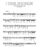 Téléchargez la partition de mozart-la-flute-enchantee-l-oiseleur-air-de-papageno en clef de fa