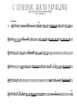 Téléchargez la partition pour saxophone en Mib de la musique mozart-la-flute-enchantee-l-oiseleur-air-de-papageno en PDF