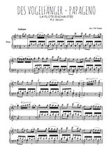 Téléchargez la partition de Der Vogelfänger - Papageno en PDF pour Chant et piano