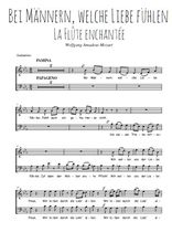 Téléchargez l'arrangement de la partition de W.A.-Mozart-Bei-Mannern-welche-Liebe-fuhlen en PDF à deux voix