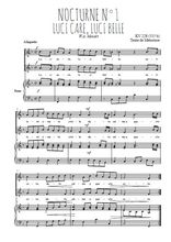 Téléchargez l'arrangement de la partition de Nocturne N°1, Luci care, luci belle en PDF pour deux voix égales et piano