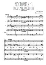 Téléchargez l'arrangement de la partition de Nocturne N°1, Luci care, luci belle en PDF pour trois voix mixtes et piano