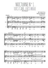 Téléchargez l'arrangement de la partition de W.A.-Mozart-Nocturne-N1-Luci-care-luci-belle en PDF pour trois voix de femmes