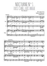 Téléchargez l'arrangement de la partition de Nocturne N°1, Luci care, luci belle en PDF pour trois voix d'hommes et piano