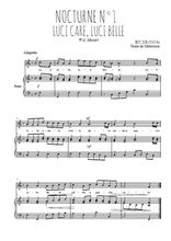 Téléchargez l'arrangement de la partition de W.A.-Mozart-Nocturne-N1-Luci-care-luci-belle en PDF pour Chant et piano