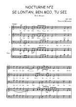 Téléchargez la partition de Nocturne N°2, Se lontan, ben mio, tu sei en PDF pour 3 voix SAB et piano