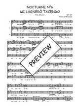 Téléchargez l'arrangement de la partition de W.A.-Mozart-Nocturne-N6-Mi-lagnero-tacendo en PDF à trois voix