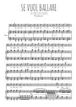 Téléchargez l'arrangement de la partition de mozart-cavatine-les-noces-de-figaro-se-vuol-ballare en PDF pour Chant et piano