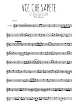 Téléchargez la partition en Sib de la musique mozart-les-noces-de-figaro-voi-che-sapete en PDF