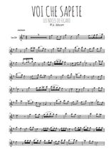 Téléchargez l'arrangement de la partition pour sax en Mib de la musique Voi che sapete en PDF
