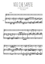 Téléchargez l'arrangement de la partition de mozart-les-noces-de-figaro-voi-che-sapete en PDF pour Chant et piano