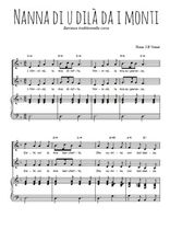 Téléchargez l'arrangement de la partition de Nanna di u dilà da i monti en PDF pour deux voix égales et piano