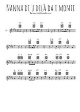 Téléchargez l'arrangement de la partition pour sax en Mib de la musique Nanna di u dilà da i monti en PDF